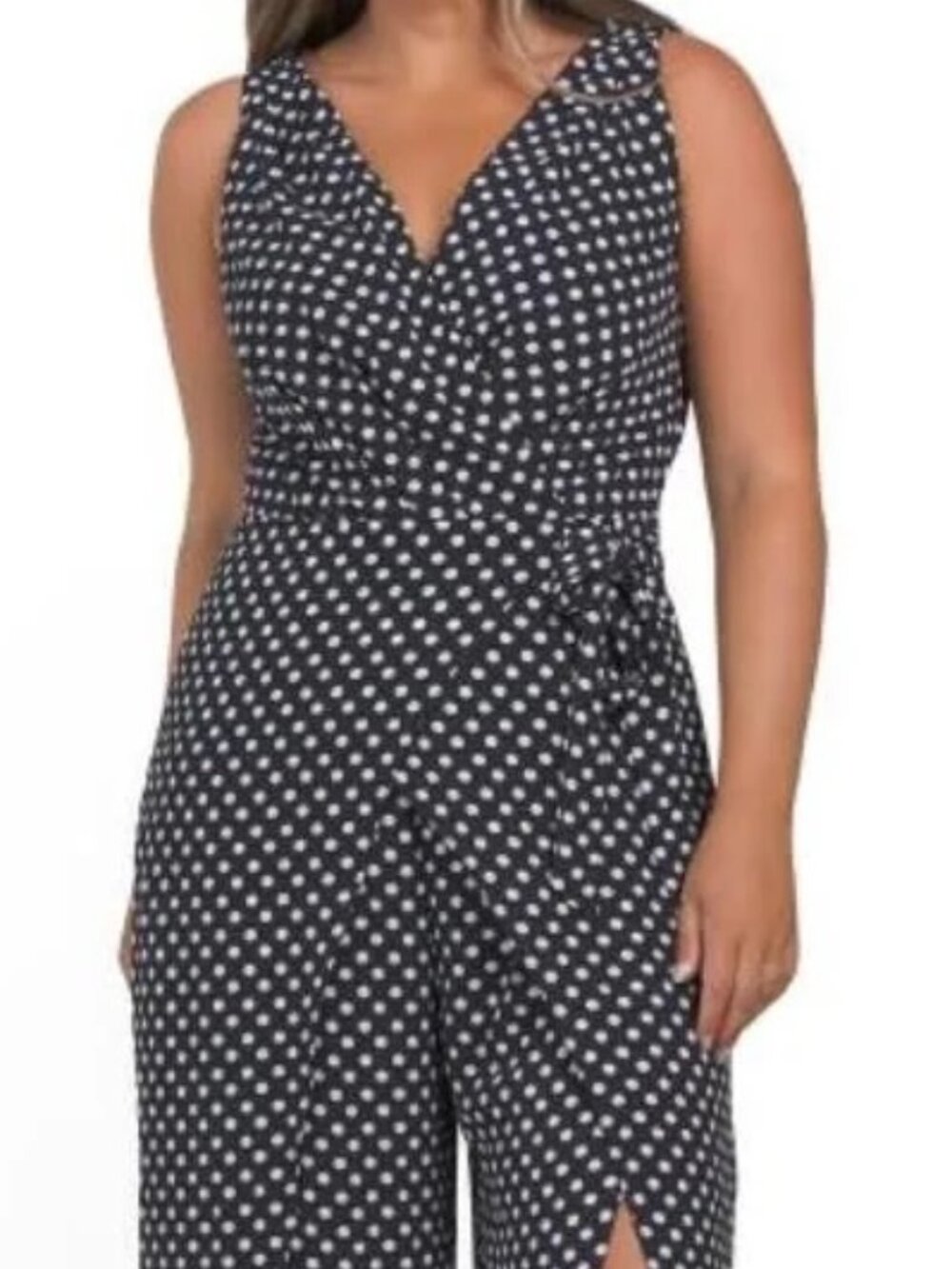 London Times Polka-Dot Walkthrough Jumpsuit
